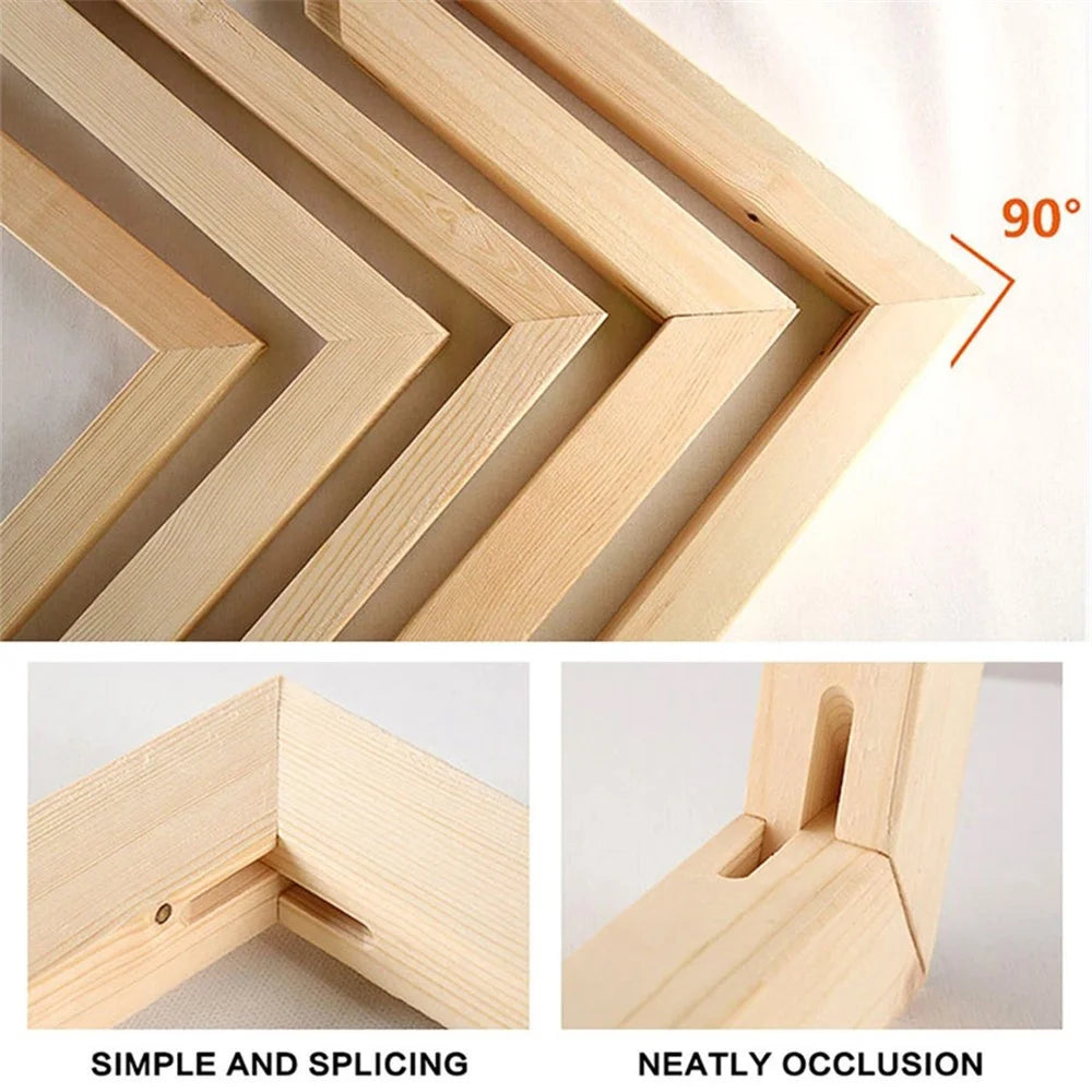 20 x 20cm Solid Pine Wood Canvas Frames for Oil Paintings Poster Prints DIY Picture Inner Frame - 2