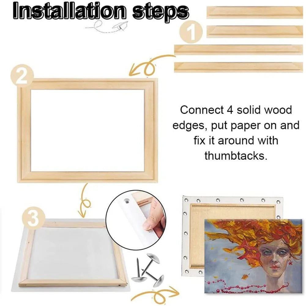 20 x 20cm Solid Pine Wood Canvas Frames for Oil Paintings Poster Prints DIY Picture Inner Frame - 4