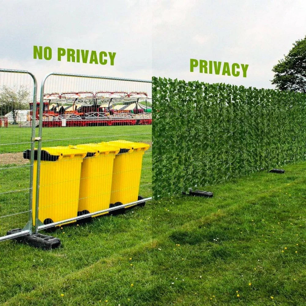 0.5 x 0.5m Light Sweet Potato Leaf Artificial Hedge Privacy Screen Faux Leaf Fence Garden Yard Barrier Decor - 2