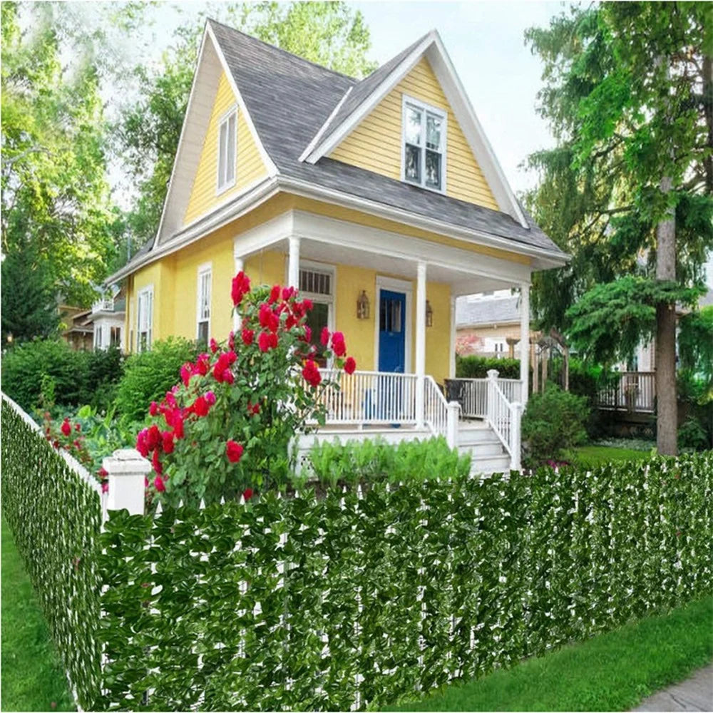 0.5 x 0.5m Light Sweet Potato Leaf Artificial Hedge Privacy Screen Faux Leaf Fence Garden Yard Barrier Decor - 3