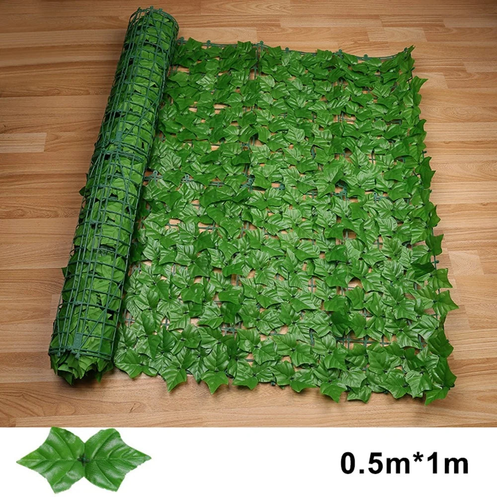 0.5 x 1m Light Sweet Potato Leaf Artificial Hedge Privacy Screen Faux Leaf Fence Garden Yard Barrier Decor - 1