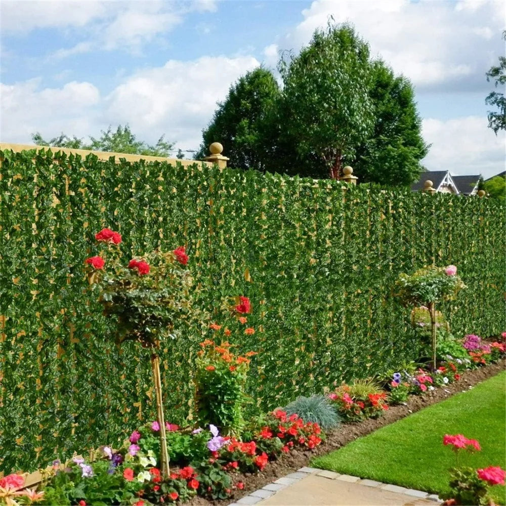 1 x 3m Light Sweet Potato Leaf Artificial Hedge Privacy Screen Faux Leaf Fence Garden Yard Barrier Decor - 5