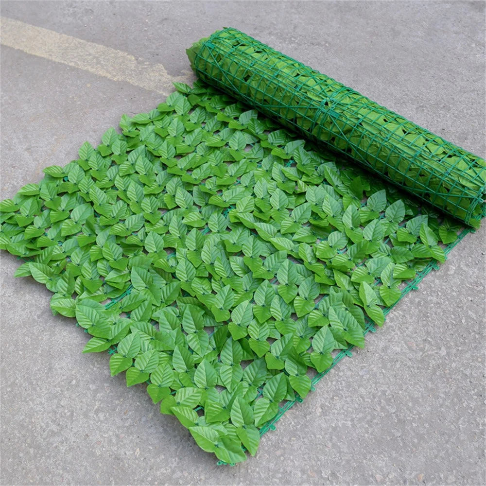0.5 x 0.5m Light-Colored Pothos Leaves Artificial Hedge Privacy Screen Faux Leaf Fence Garden Yard Barrier Decor - 1