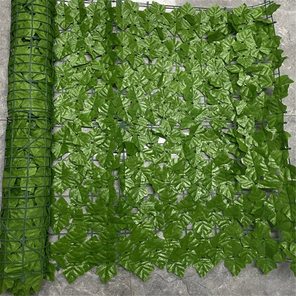 0.5m x 1m Light-Colored Faux Grape Leaf Artificial Hedge Fence Panel Garden Yard Plant Barrier - 1