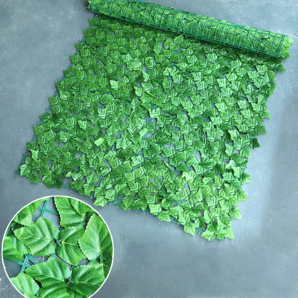 1m x 1m Colored Grape Leaf Artificial Hedge Privacy Fence Garden Balcony Patio Decor - 1
