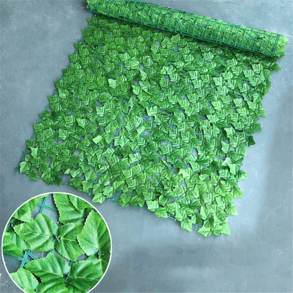 1m x 2m Colored Grape Leaf Artificial Hedge Privacy Fence Garden Balcony Patio Decor - 1