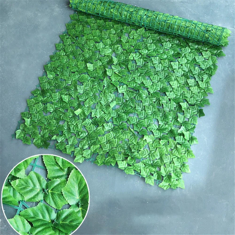 1m x 3m Colored Grape Leaf Artificial Hedge Privacy Fence Garden Balcony Patio Decor - 1