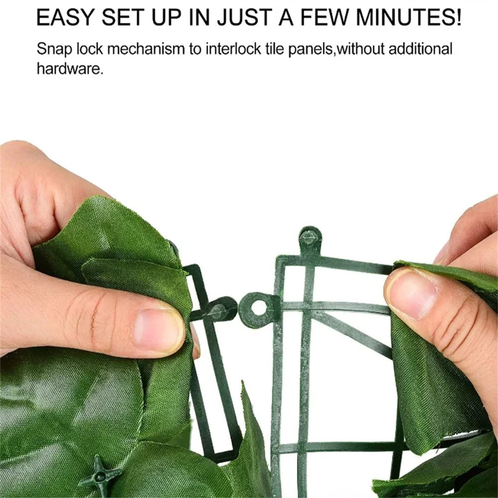 Artificial Leaf Privacy Fence 0.5m x 3m Faux Leaf Hedge Fence Wall Screen for Garden Balcony Decoration - 2