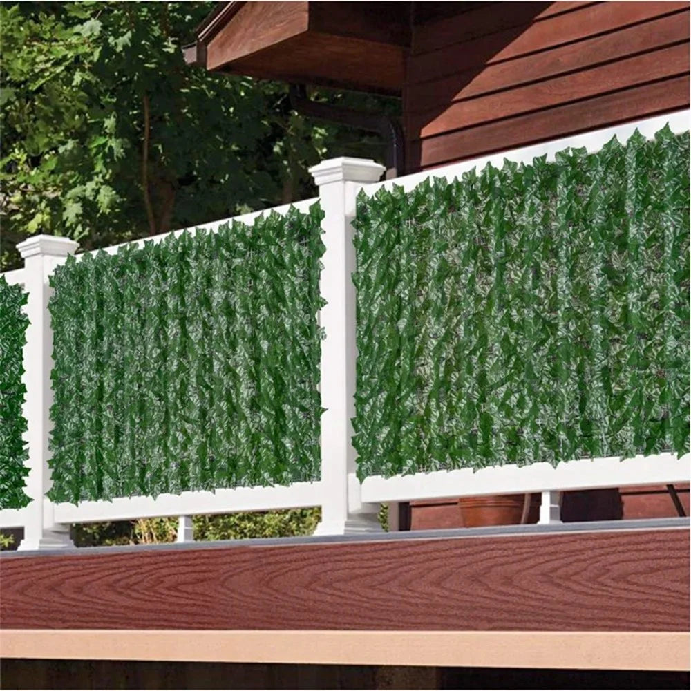 1 x 2m Faux Apple Leaf Artificial Hedge Privacy Screen Fence Panel Realistic Green Plant Barrier - 7