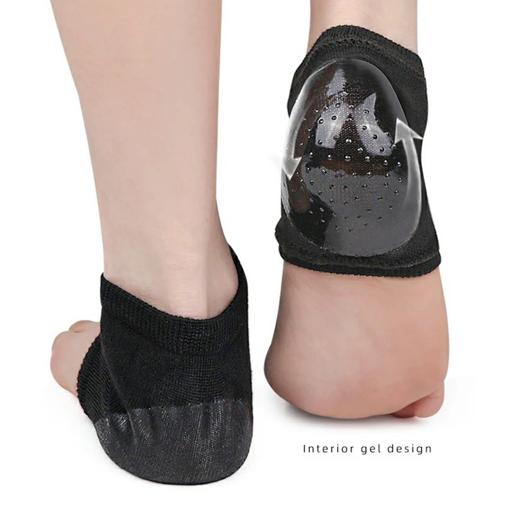 008 1 Pair Gel Heel Socks Cracked Foot Repair Moisturizing Sleeves Half Toe Anti Crack Protector Gift - Blue - 4