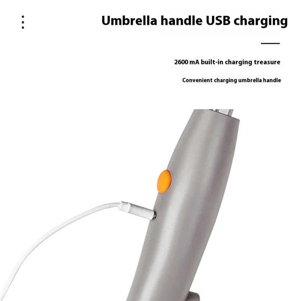 Umbrella with Fan and Mist Spray UV Protection Sun Shade USB Rechargeable Umbrella for Summer Heat Relief - Bird - 2