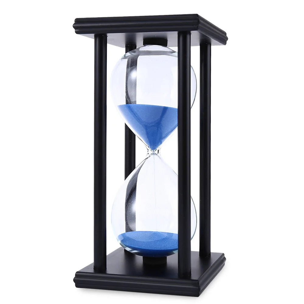 45 Minutes Sand Clock 4 Wooden Frames Sand Watch Mini Vintage Sandglass Timer - Blue - 1