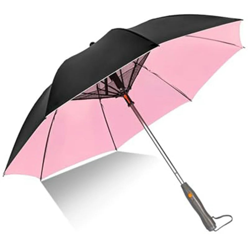 3 In 1 Summer UV Protection Portable Misting Umbrella with Cooling Fan ( USB Rechargeable ) - Pink - 1