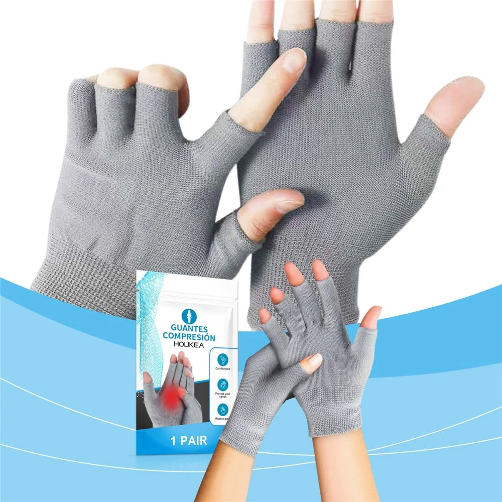 HOUKEA HK-A07-0004-01 1 Pair Hand Care Gloves Winter Fingerless Mittens for Joint Pain Relief - 2