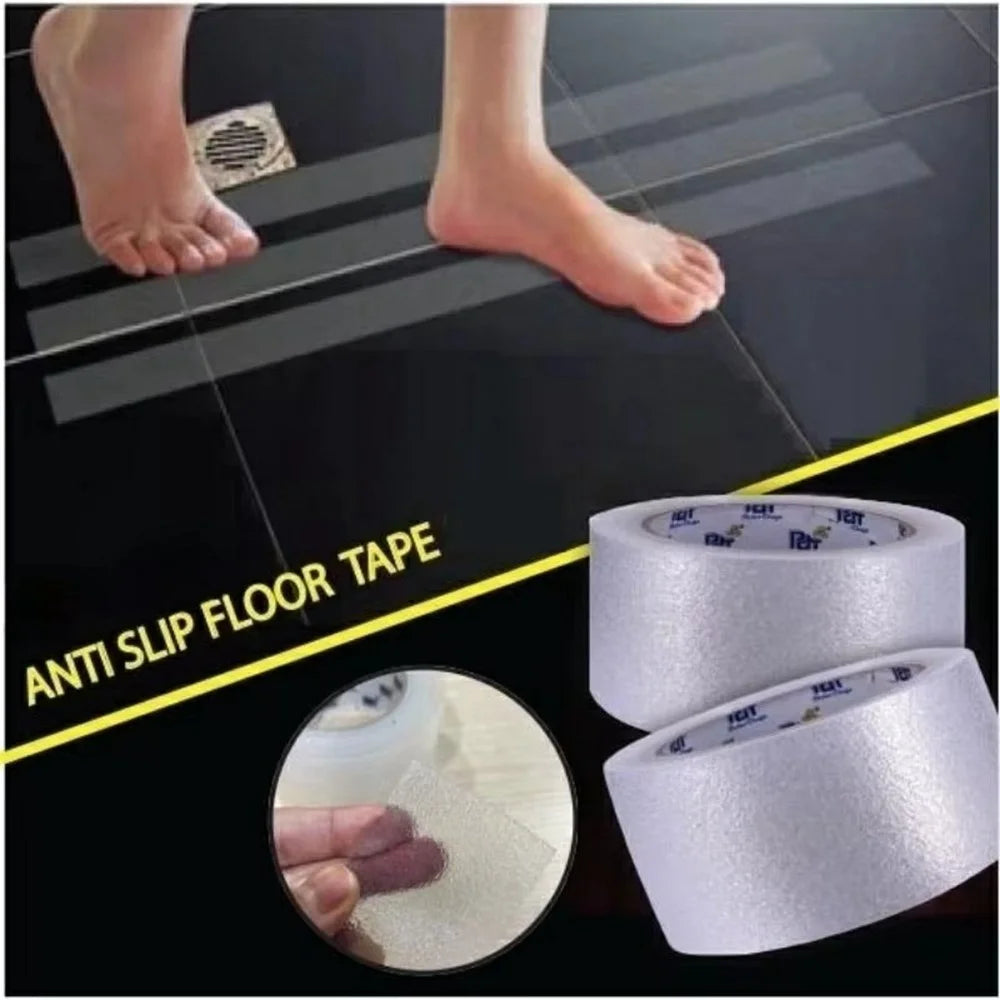 2.5cm PVC Anti Slip Tape Adhesive Safety Traction Tape Indoor Outdoor Sticker for Stair Floor , Length 5m - Transparent - 2
