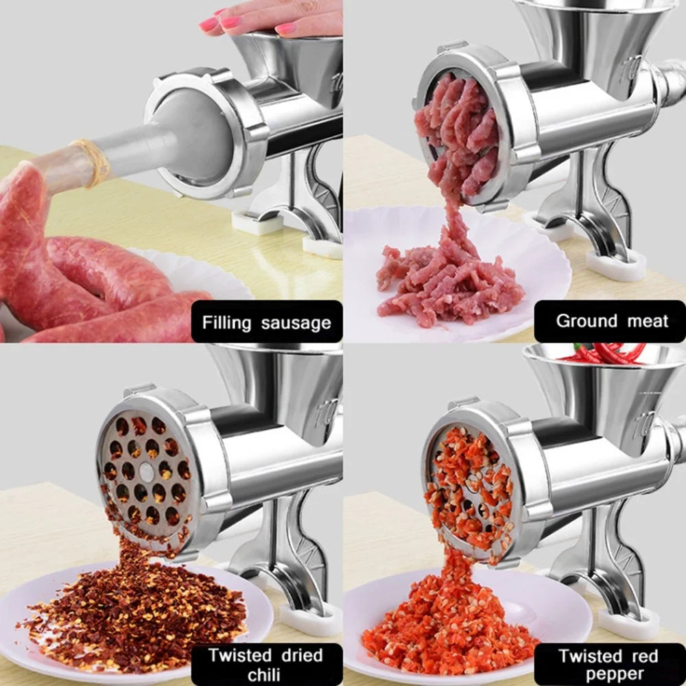 Manual Meat Grinder 10# Large Size Sausage Maker Multifunction Aluminum Alloy Kitchen Tool (No FDA Certification) - 4