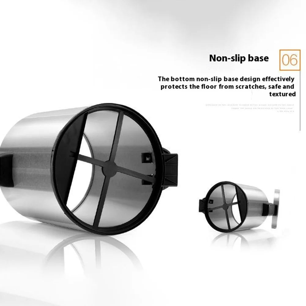 12L Round Stainless Steel Garbage Can Home Hotel Office Stylish Waste Container with Pedal - Steel Color - 7