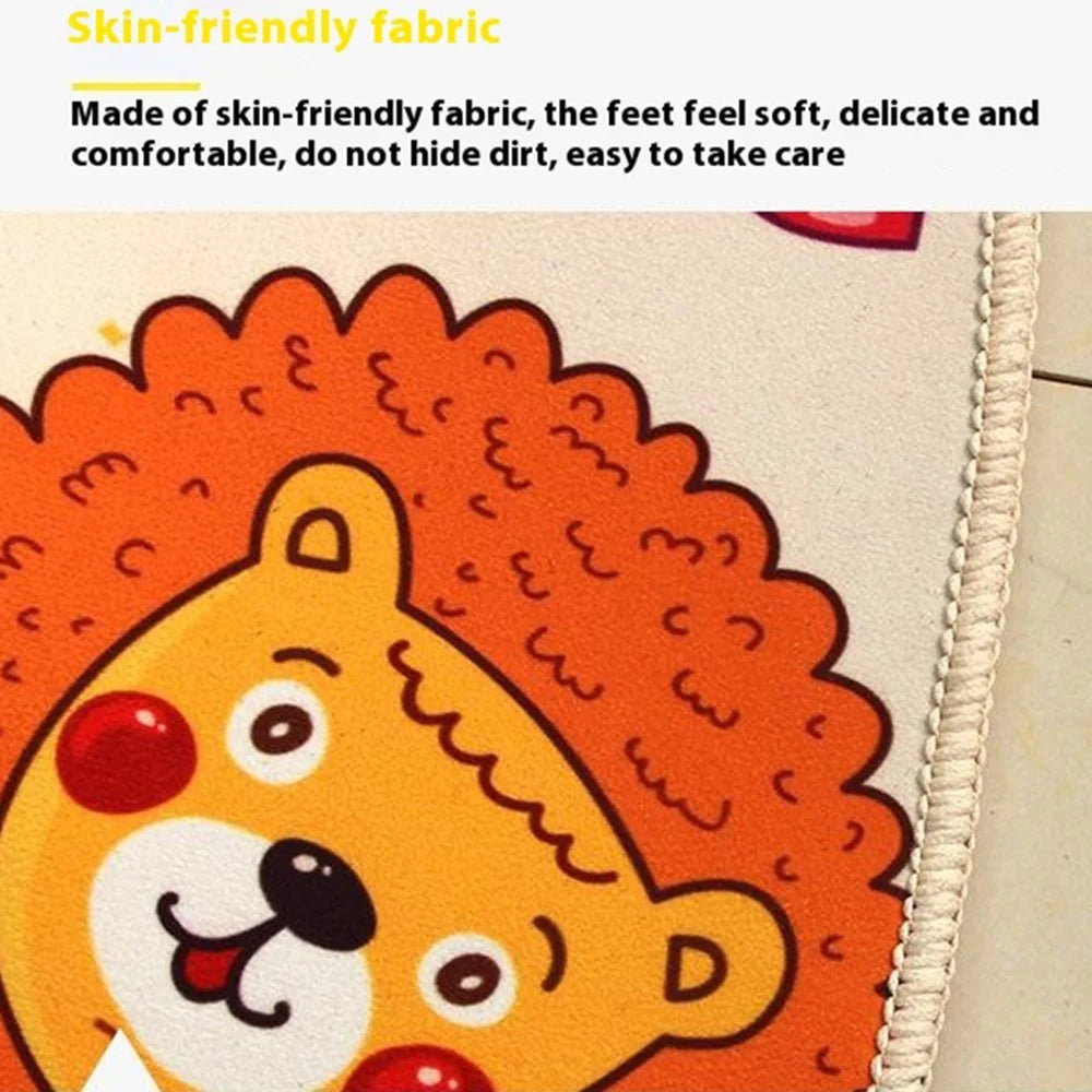 Cartoon Printed Round Carpet Diameter 100cm Absorbent Floor Mat Living Room Bedroom Rug Doormat - Little Hedgehog - 4