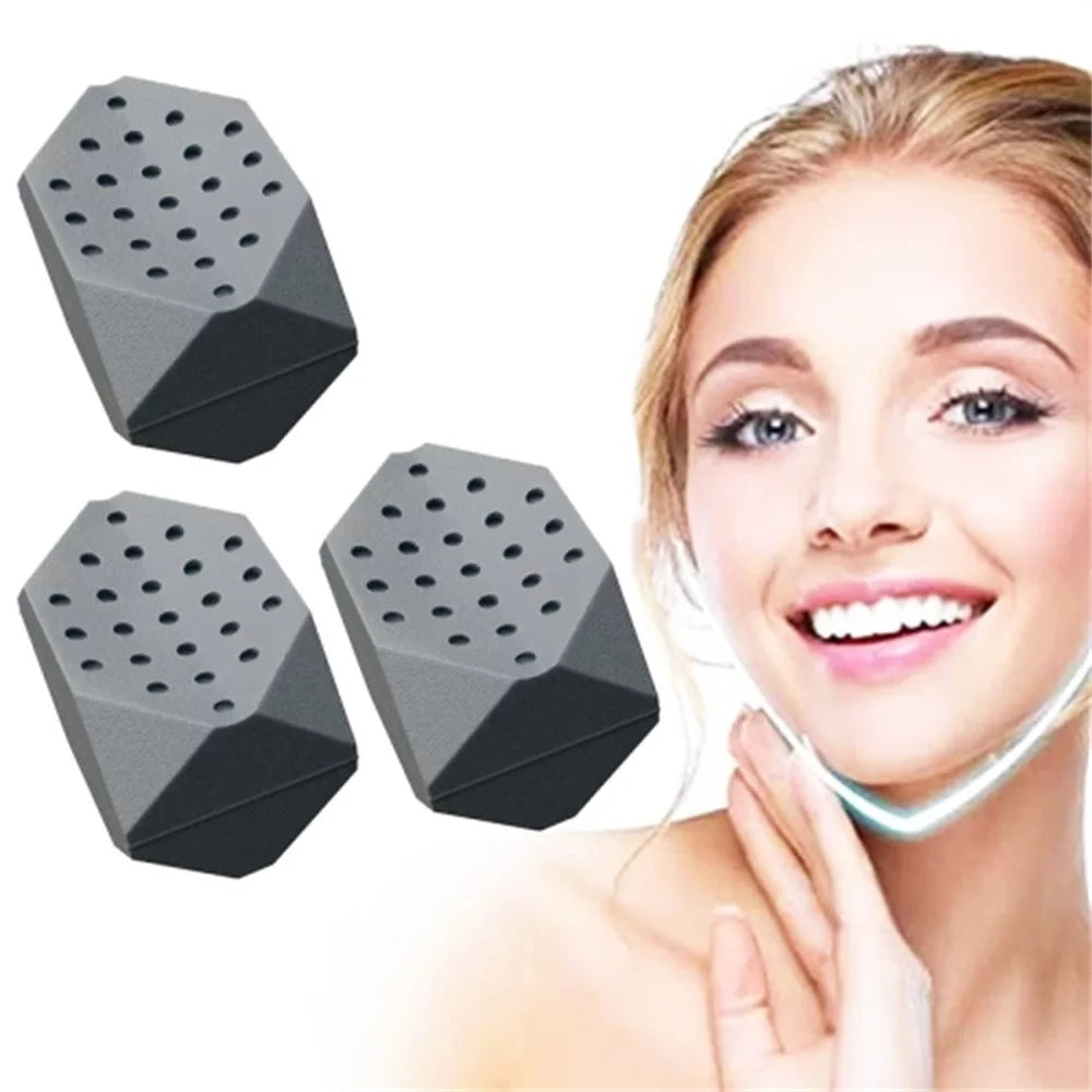 3PCS Jawline Trainer 7th Generation BPA Free Silicone Jawline Exerciser Sculptor Face Shaper (No Certificated) - Grey - 2