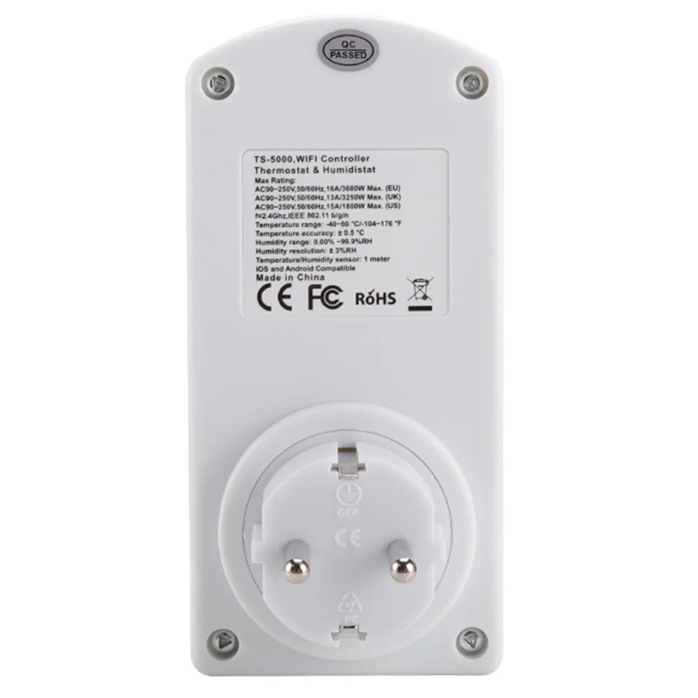 WiFi Controller Temperature Humidity Sensor Smart Remote Control Timing Switch Socket - EU Plug - 6