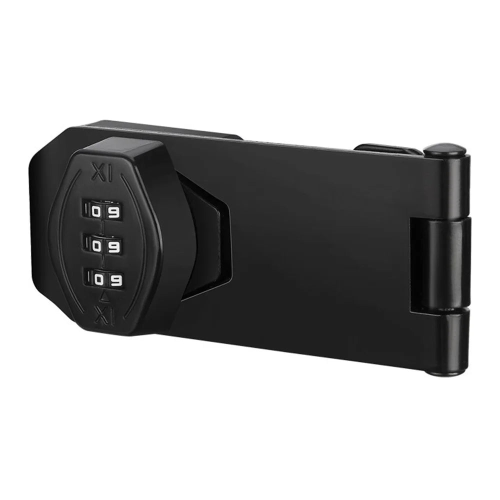 Cabinet Door Password Lock 4 Holes 5 Inch Screw Installation + No Drill Adhesive Anti Theft Drawer Lock - Black - 2