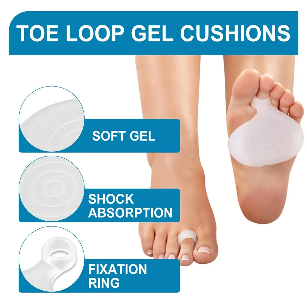 SOUTH MOON SOA08-A059-2-BU1 1 Pair Metatarsal Pads Forefoot Pressure Reducer Toe Loop Gel Cushions - 6