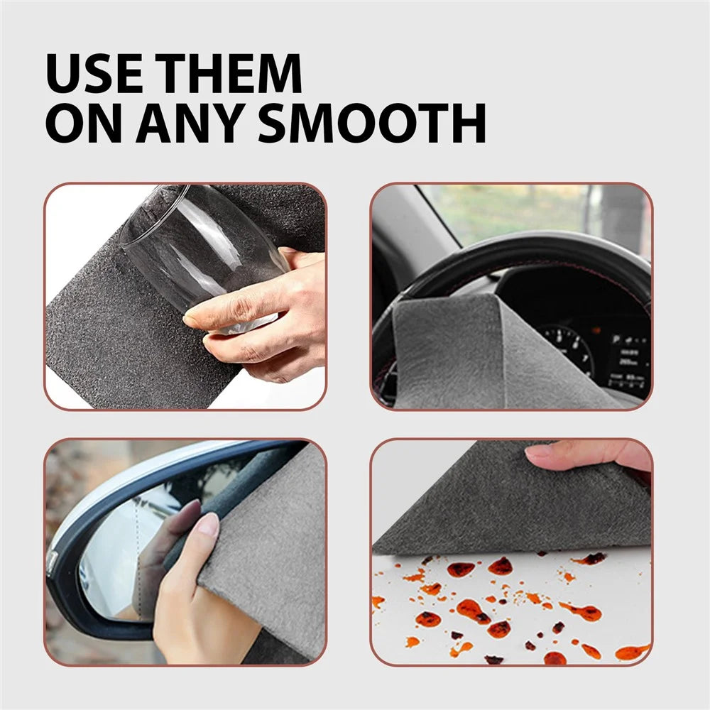 JUE-FISH JUB01-A038-5-GY1 5Pcs Magic Cleaning Cloth for Windows / Cups / Car Windshield Wet / Dry Use - 4
