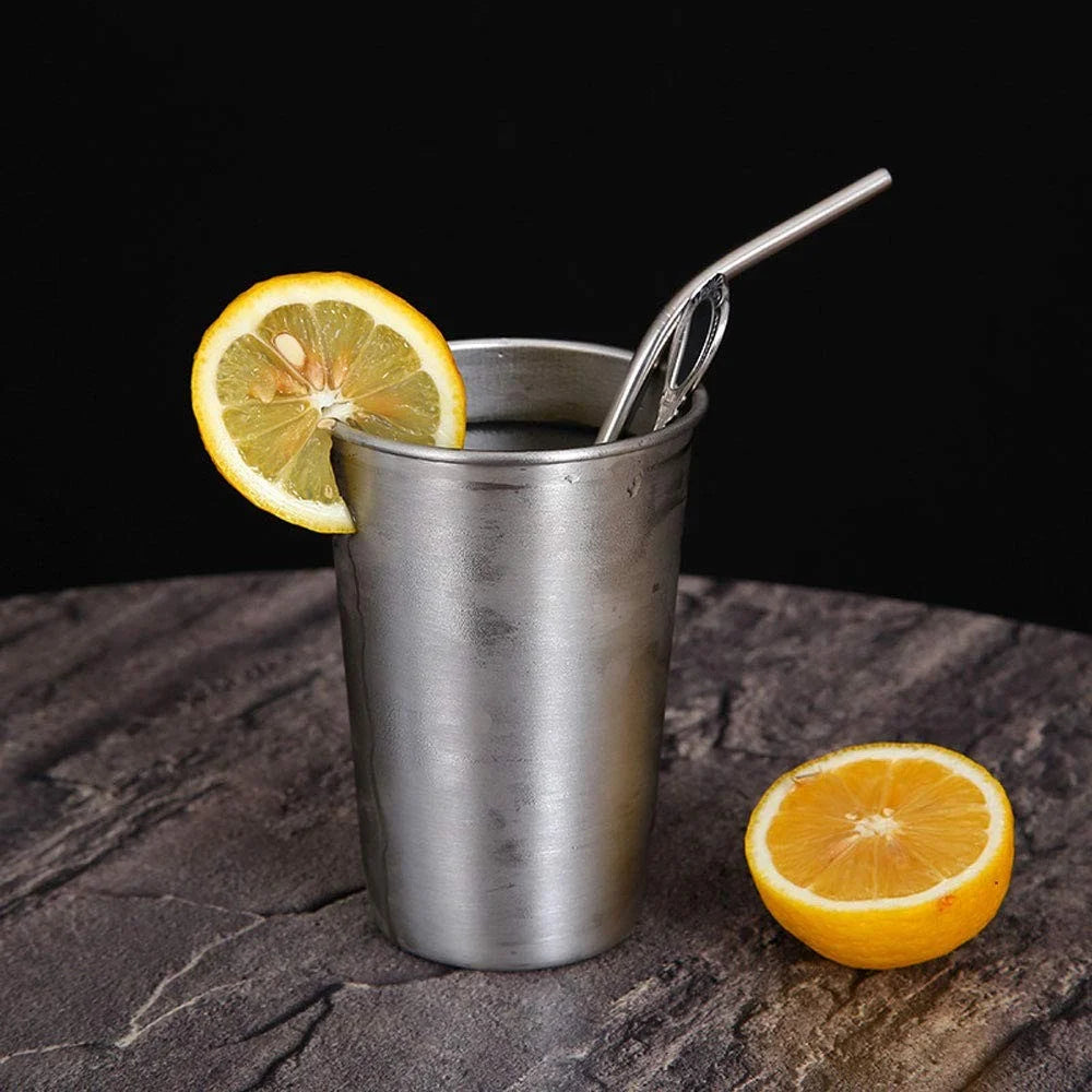 500ml 304 Stainless Steel Beer Coffee Mug Home Outdoor Camping Tapered Cup with Rolled Edge (BPA Free, No FDA) - 2