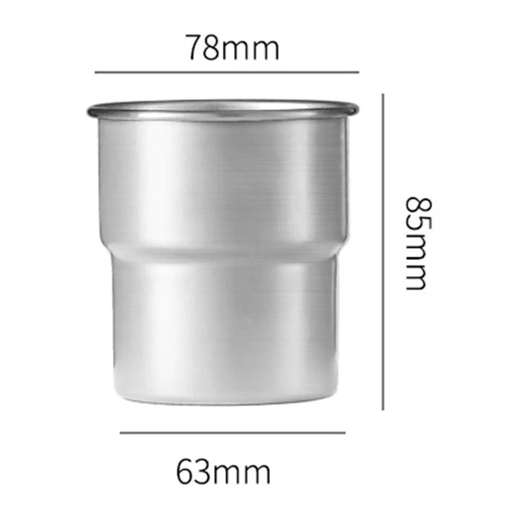 Portable Beer Cup for Camping Single Layer 304 Stainless Steel Rolled Edge Coffee Mug (BPA Free, No FDA) - Steel Color - 2