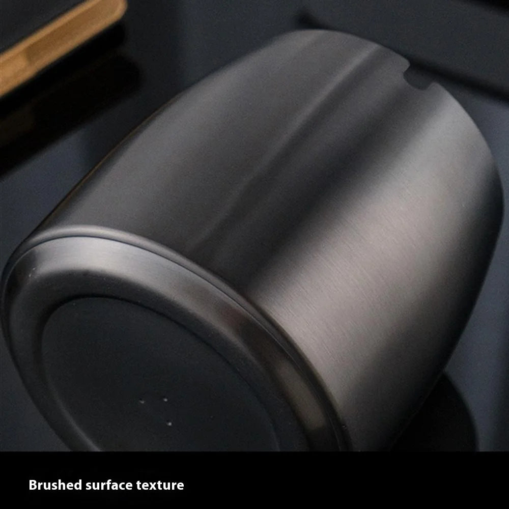 Stainless Steel Ashtray Anti-Fly Ash Shatterproof Thickened Ash Container Small Size with Lid - 6