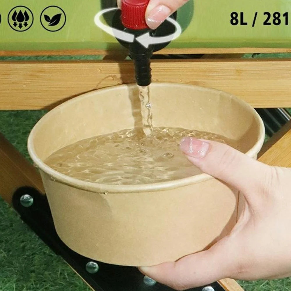 Portable Water Container 8L Large Capacity Collapsible Water Carrier for Camping Hiking (BPA Free, No FDA) - Army Green - 2