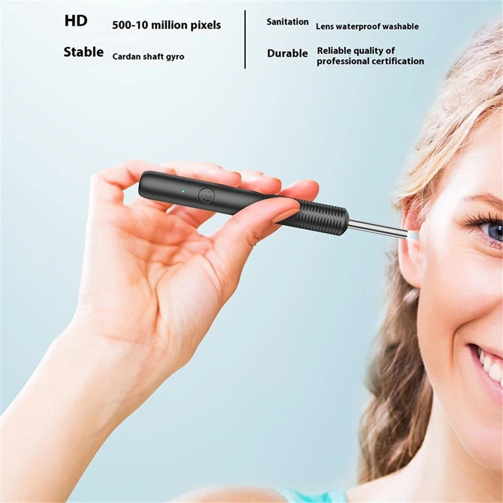 WiFi Visual Ear Cleaning Endoscope Earpick with LED Light Ear Wax Removal Tool - Black - 2