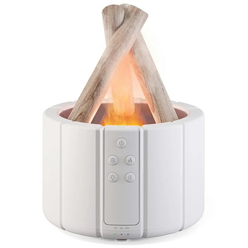 Creative Campfire Simulation Flame Aroma Diffuser Humidifier with Remote Control - White Bonfire - 1