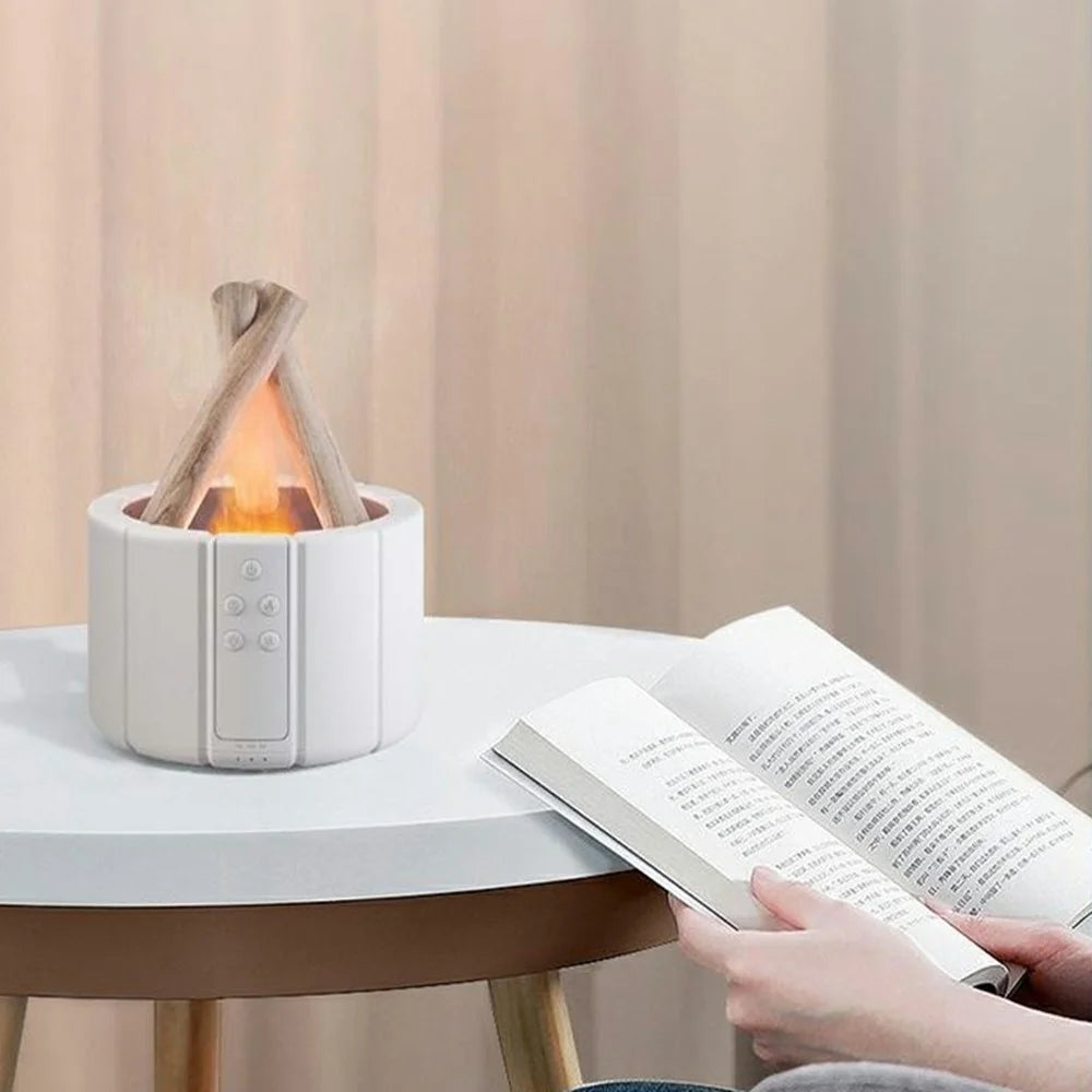 Creative Campfire Simulation Flame Aroma Diffuser Humidifier with Remote Control - White Bonfire - 5