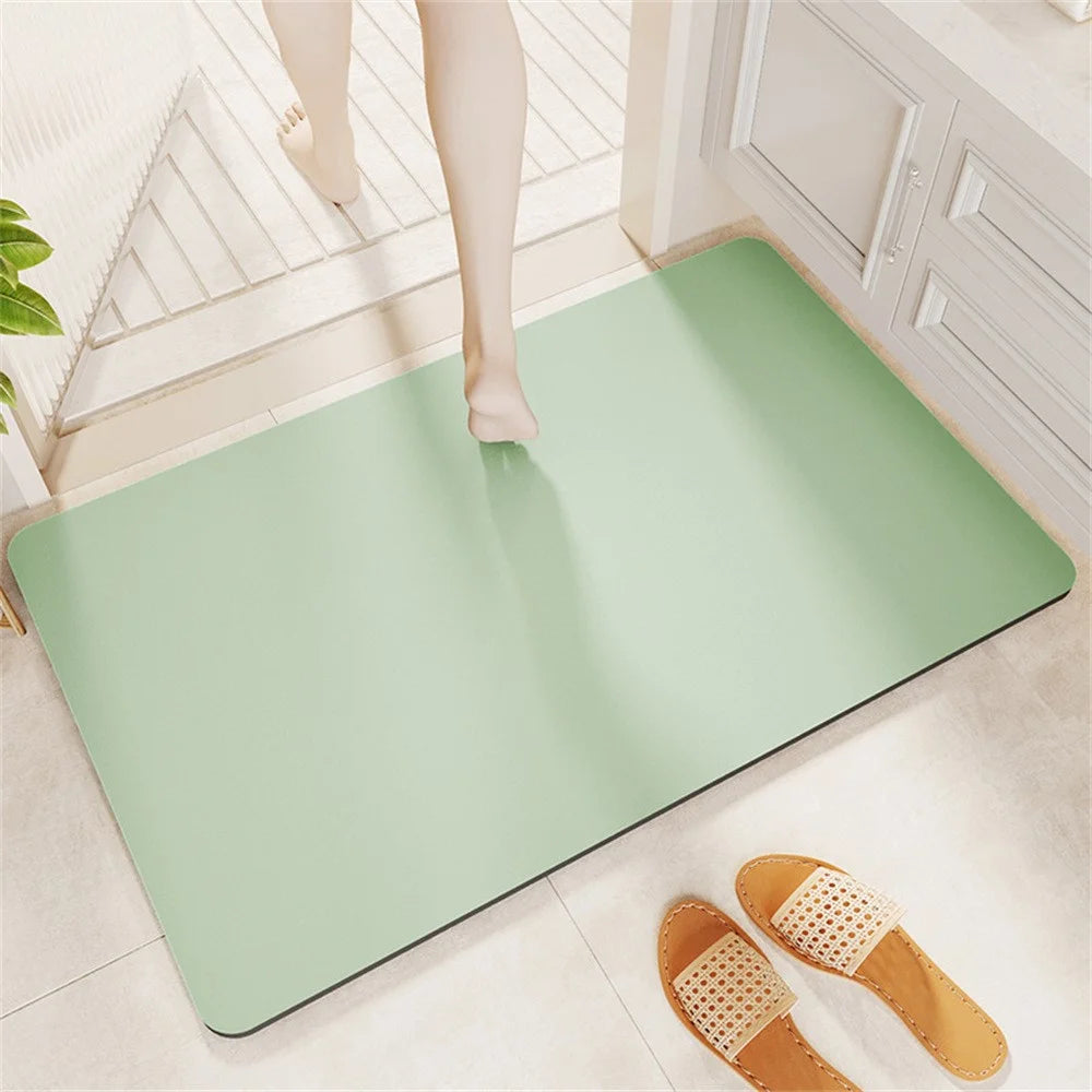 60 x 90cm Diatomite Quick Dry Bathroom Mat Absorbent Non Slip Floor Rug for Entrance - Green - 1