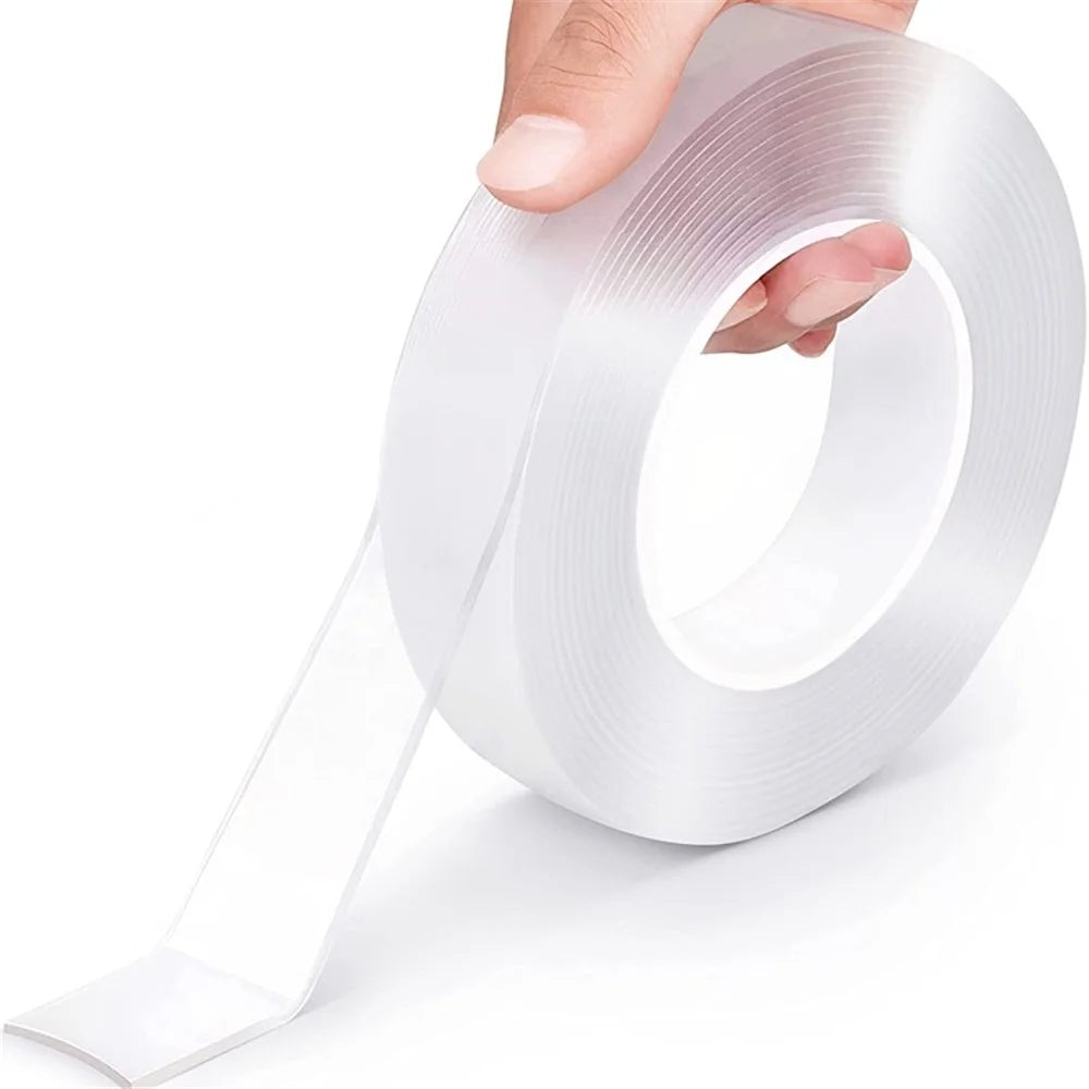 50mmx2mm Dual-Sided Nano Adhesive Tape Sticky Transparent Carpet Wall Tape Sticker, Length: 3m - 1