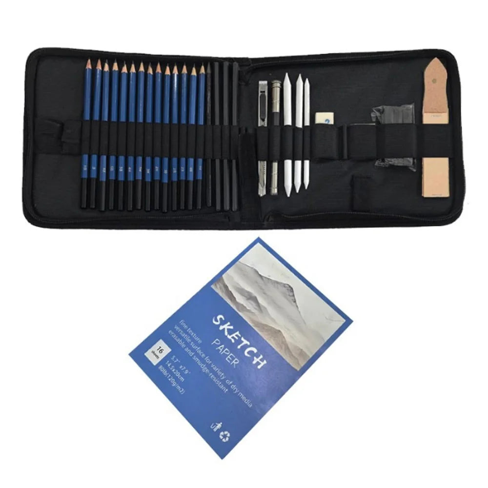 35Pcs / Set Professional Sketching Pencil Drawing Tool Sketchbook Kit for Students Artists - 1