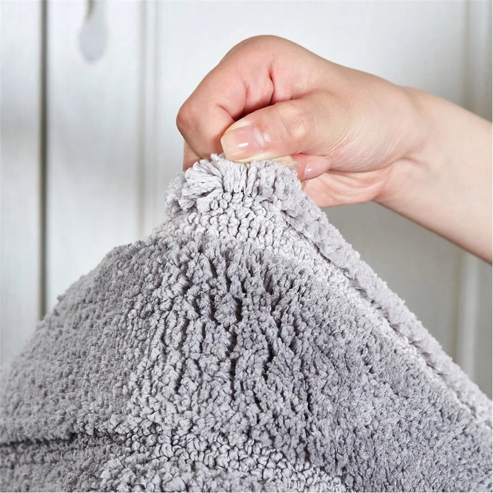 50 x 80cm Gradient Striped Water Absorbent Doormat Flocked Fiber Non Slip Bathroom Rug - Grey - 2