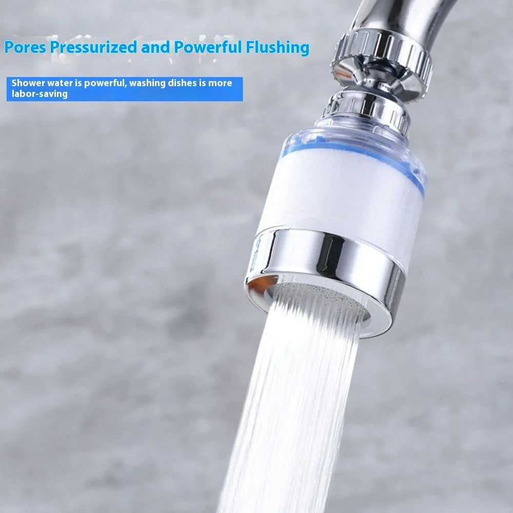 Faucet Filter Splash-Proof Aerator Universal Kitchen Tap Water Pressure Booster Rotating Spout - 5