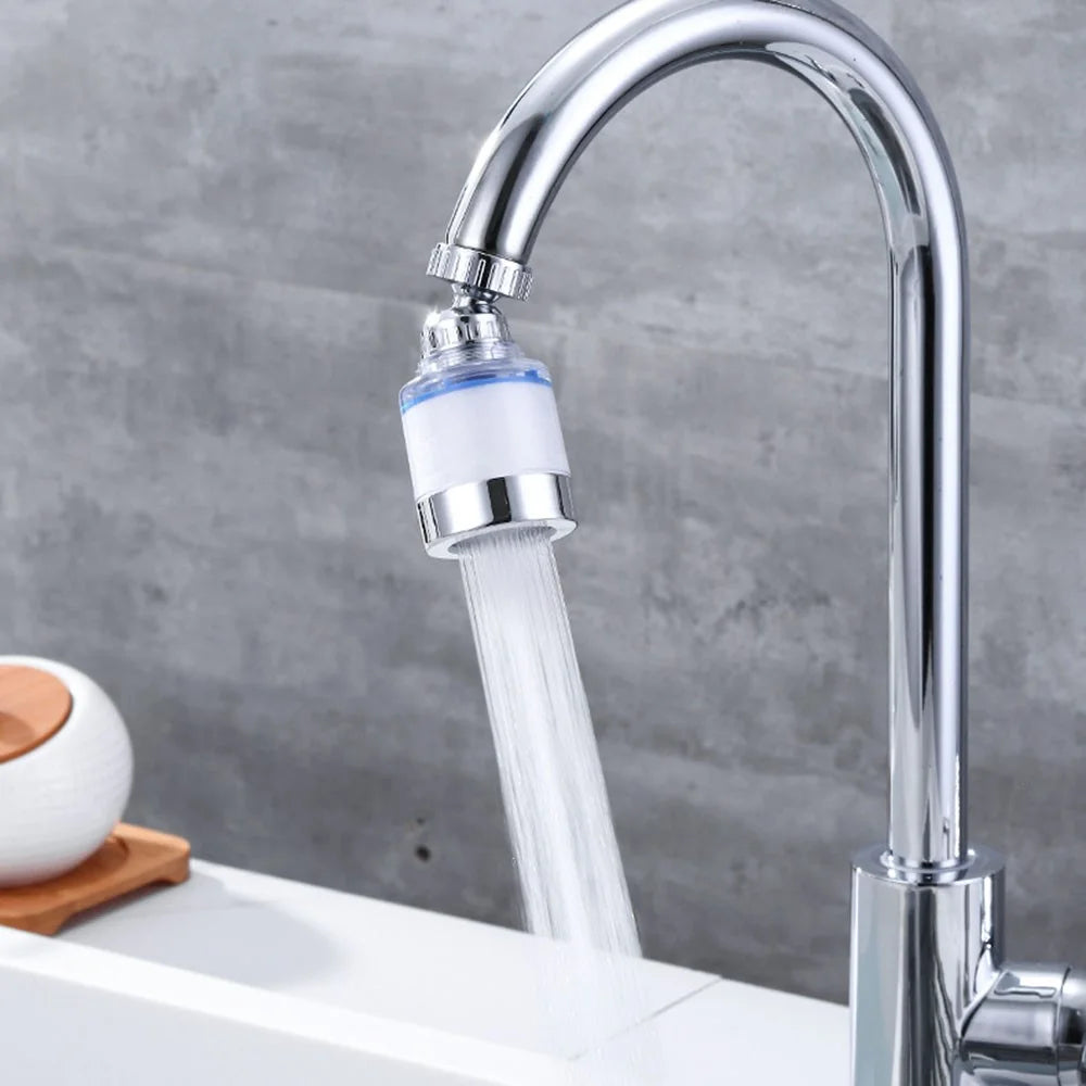 Faucet Filter Splash-Proof Aerator Kitchen Tap Rotating Spout with Universal Connector + Spare Filter Element - 4