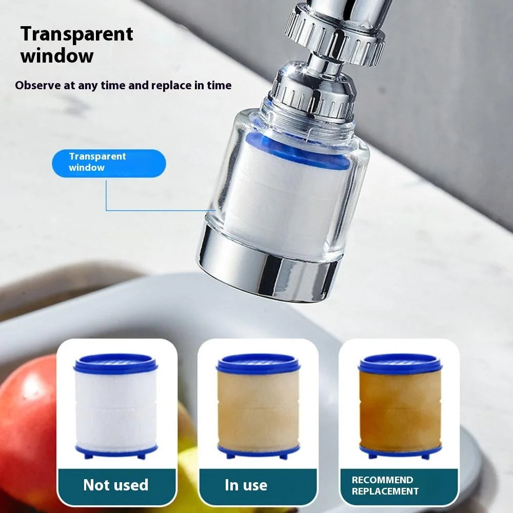 Faucet Filter Splash-Proof Aerator Kitchen Tap Rotating Spout with Universal Connector + Spare Filter Element - 7
