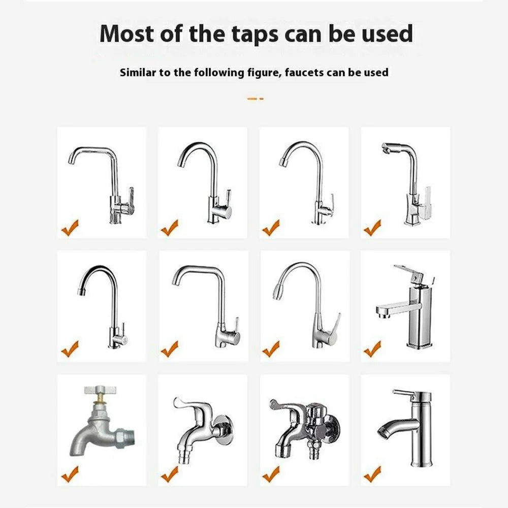 Water Faucet Filter Splash Proof Sprayer Kitchen Tap Pressure Booster Rotatable Spout with 2 Filter Cartridges - 7