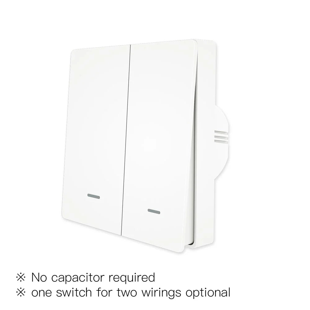 ZigBee Smart Button Wall Lamp Switch Tuya Wireless Control Compatible with Alexa Google Home, 2 Gang / White - 2