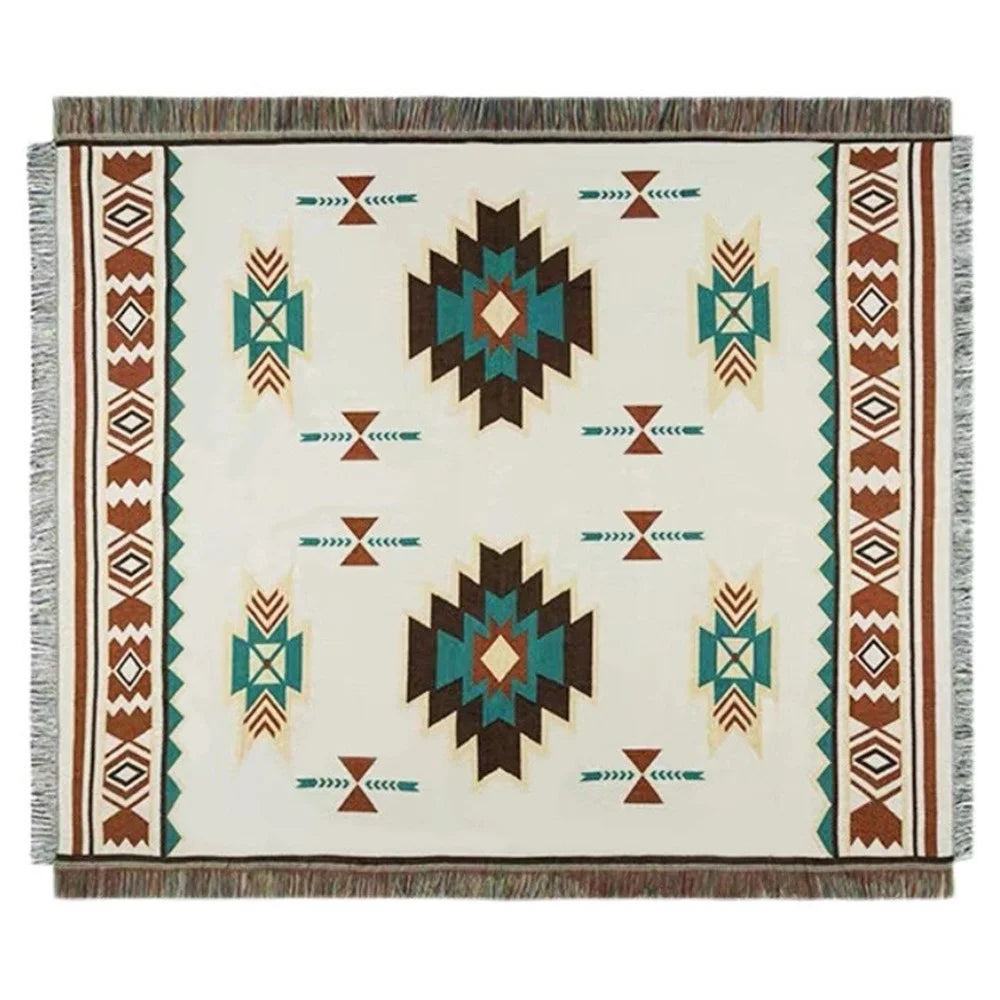 130x180cm Picnic Blanket Thick Moisture-Proof Bohemian Ground Mat for Outdoor Camping Beach - Geometric Pattern - 1