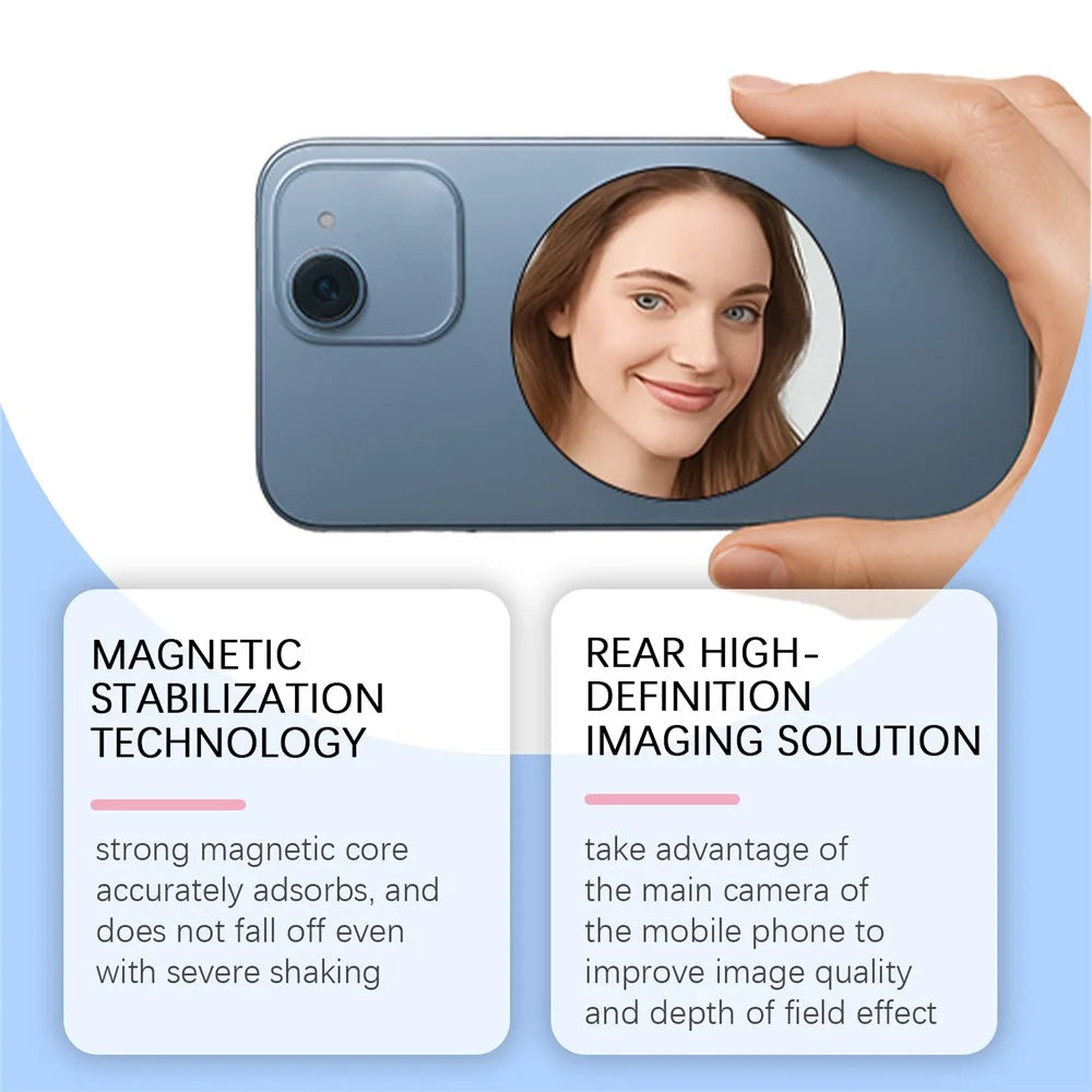 JUE-FISH JU-A02-0001-02 Selfie Mirror Portable Photography Auxiliary Convex Reflector, White - 4