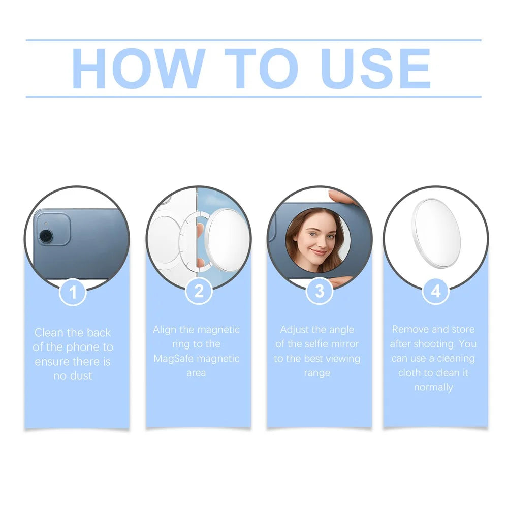 JUE-FISH JU-JU-A02-0001-01 Selfie Mirror Portable Photography Auxiliary Convex Reflector, Black - 7