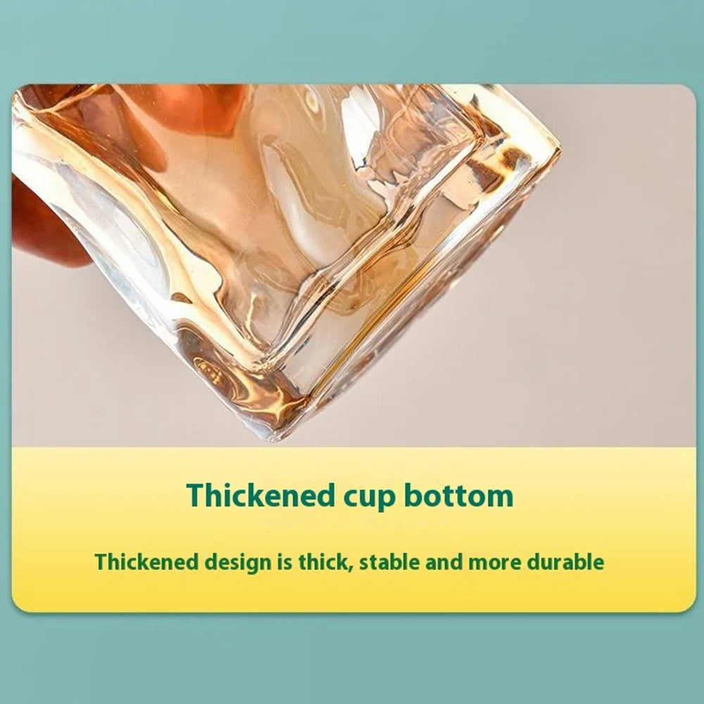 170ML Small Glass Cup Water Mug Coffee Cup Beer Glass Irregular Twisted Design for Home  /  Office (No FDA) - Yellow - 2