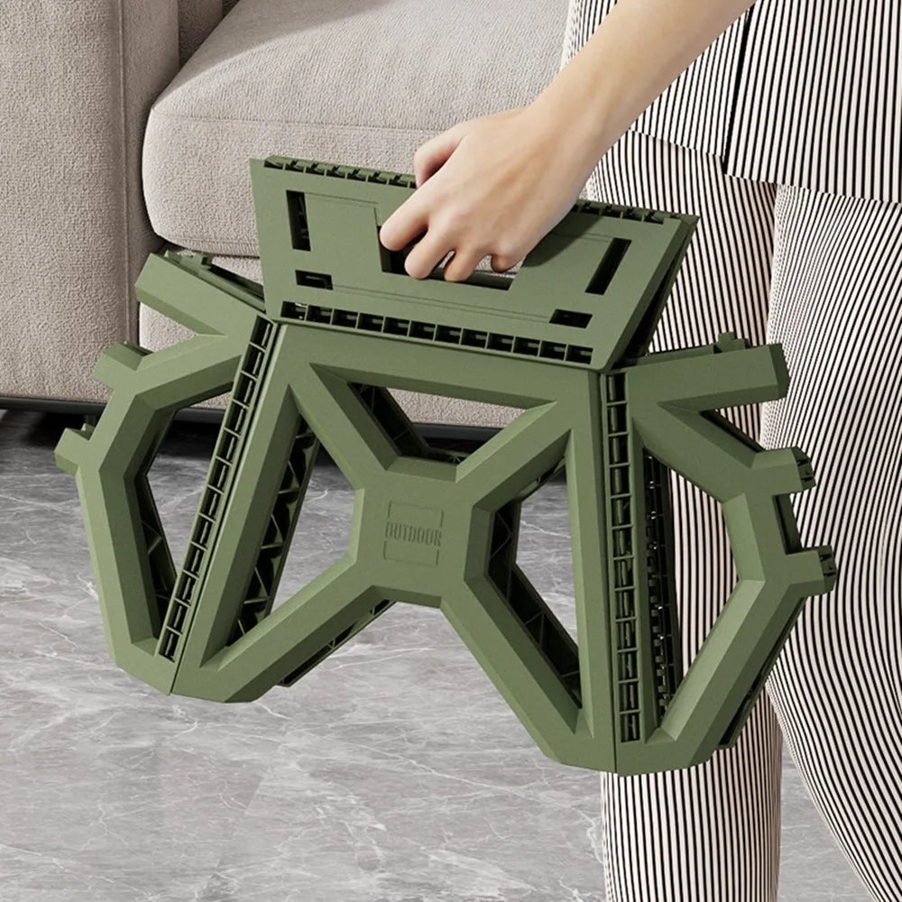 Large Size Folding Stool Portable Plastic Chair Lightweight Camping Fishing Seat for Adults Children - Green - 3