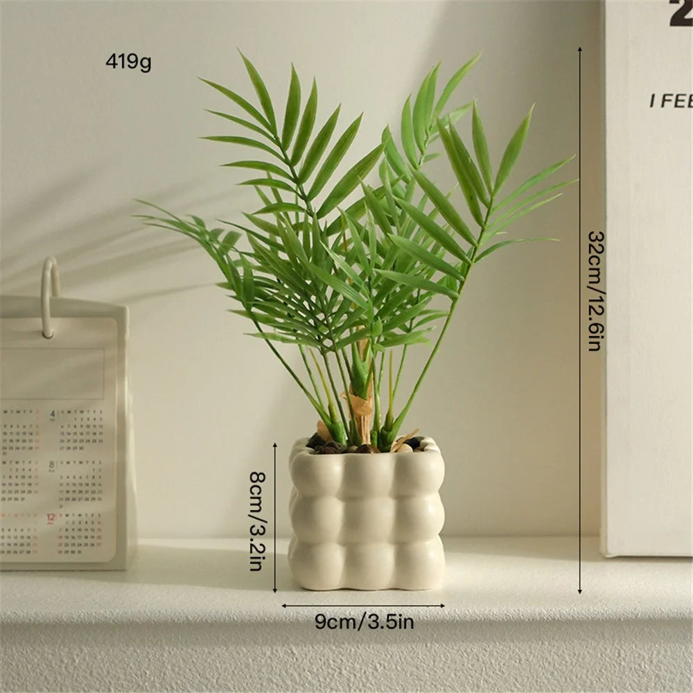 Artificial Potted Plant Nordic Decorative False Areca Palm Planter Indoor Bonsai Ornament for Office / Living Room - 2
