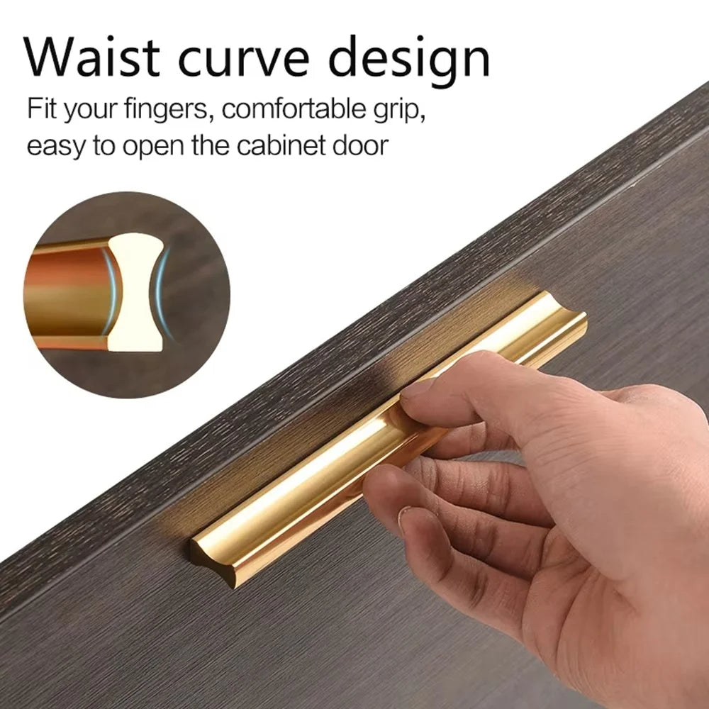 Drawer Pull 224mm Hole Center, 255mm Length Aluminum Alloy Kitchen Cabinet Handle Furniture Hardware - Matte Silver - 6